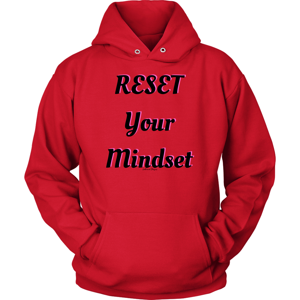 Reset Your Mindset Unisex Hoodie Black & Pink