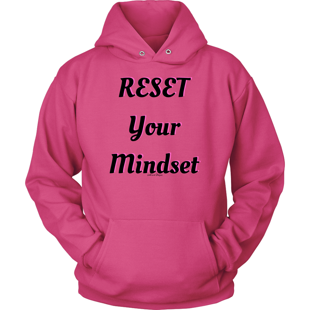 Reset Your Mindset Unisex Hoodie Black & Pink